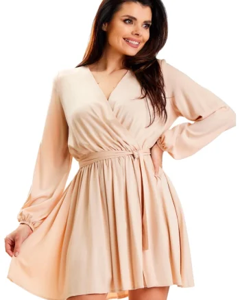 Rochie A577,  Viscoza/Elastan, Bej