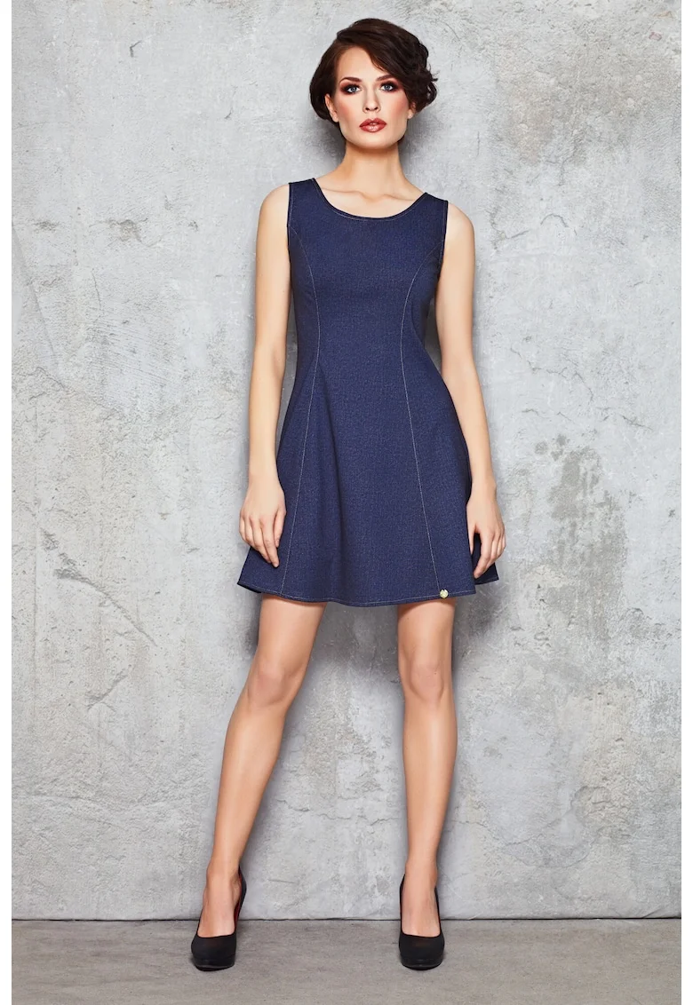 Rochie dama  Poliester, Bleumarin, M049
