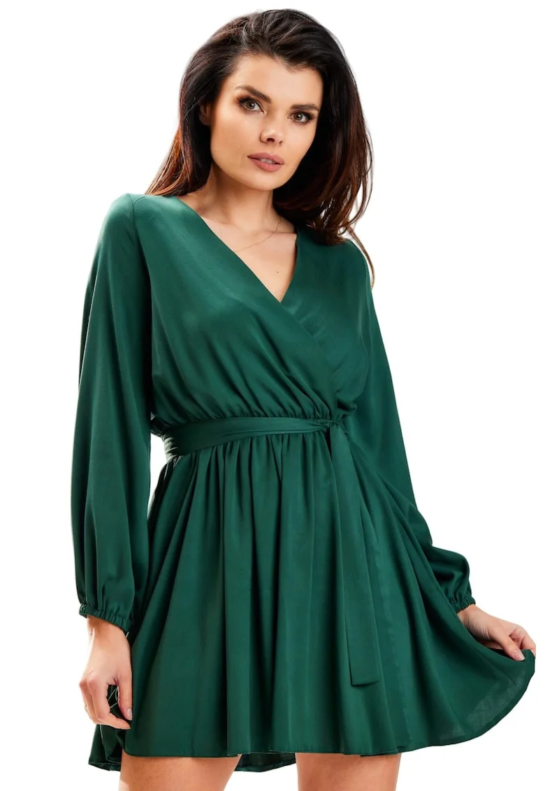 Rochie A577,  Viscoza/Elastan, Verde