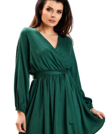 Rochie A577,  Viscoza/Elastan, Verde