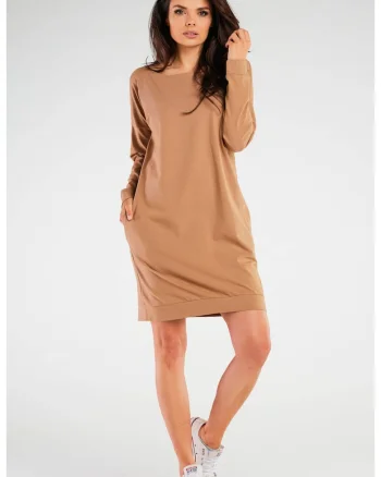 Rochie dama,  Bumbac/Lycra, Bej