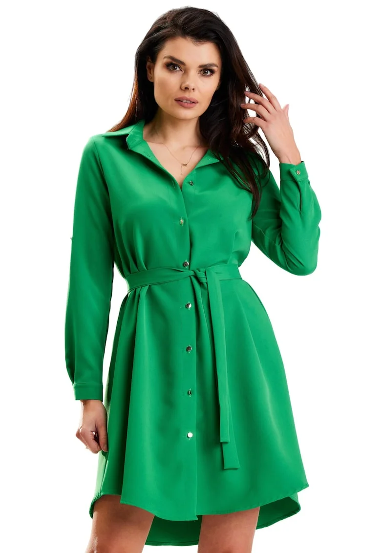 Rochie A568,  Poliester, Verde