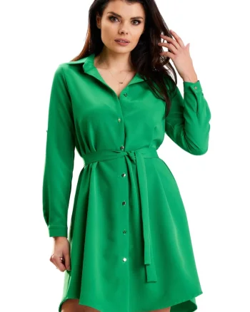 Rochie A568,  Poliester, Verde