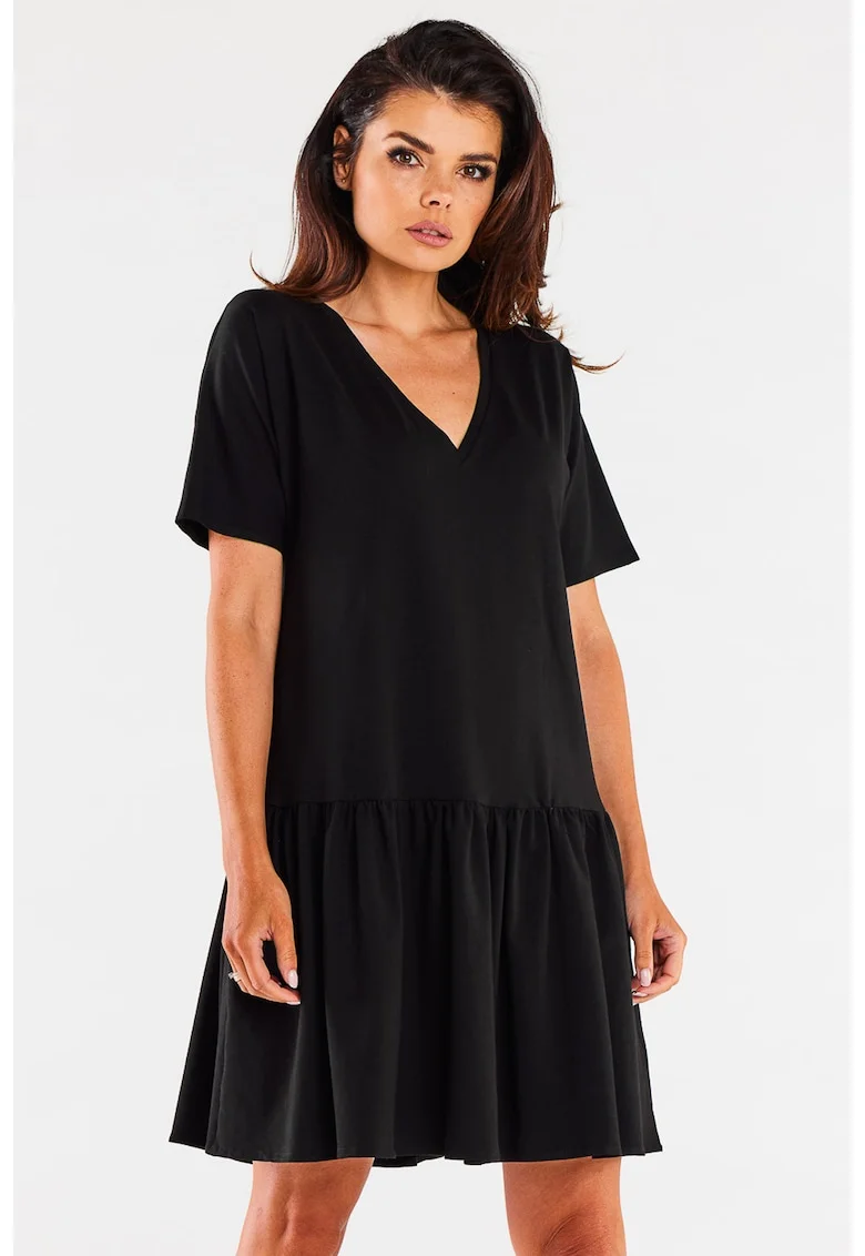 Rochie dama  Bumbac, M295 - Neagra -