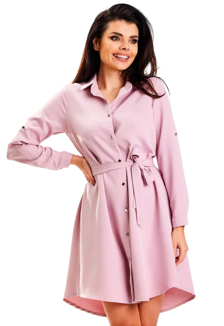Rochie A568,  Poliester, Roz