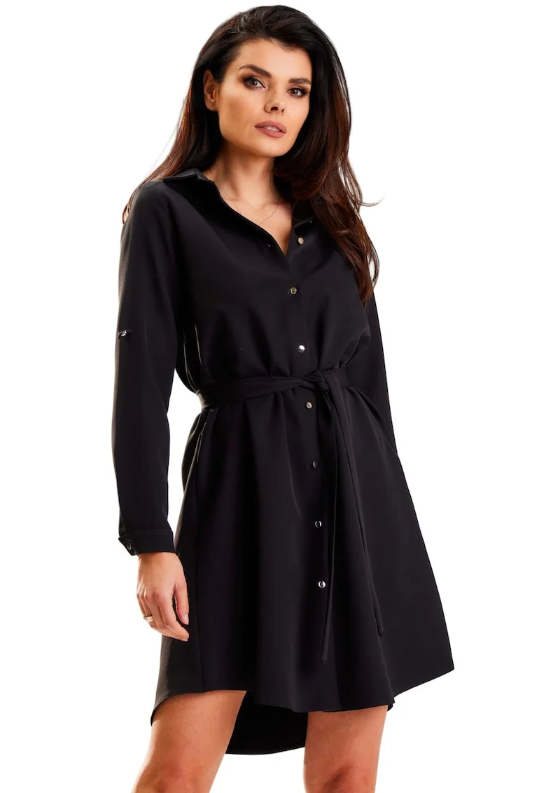 Rochie A568,  Poliester, Negru