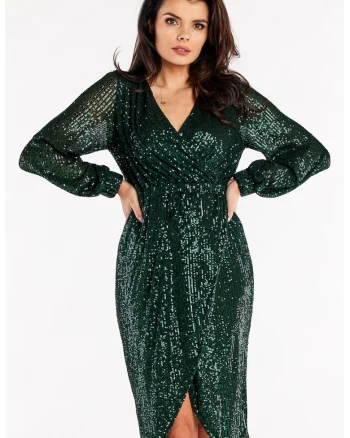 Midi Rochie Maneca lunga, Elegant A565