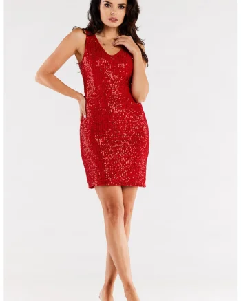 Rosu Scurta Rochie Fara maneca Elegant Cambrata A484