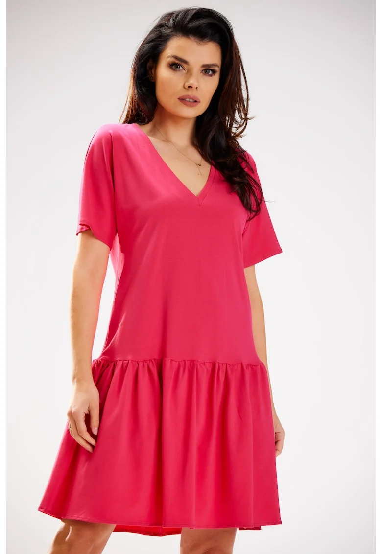 Rochie dama  Bumbac, M295 - Fuchsia -