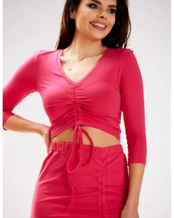Bluza cu decolteu in V si snur ajustabil