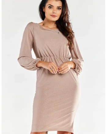 Rochie dama,  Poliester,Bej
