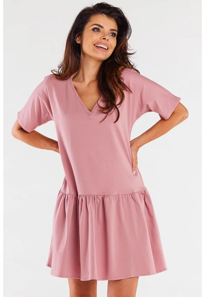 Rochie dama  Bumbac, M295 - Roz -
