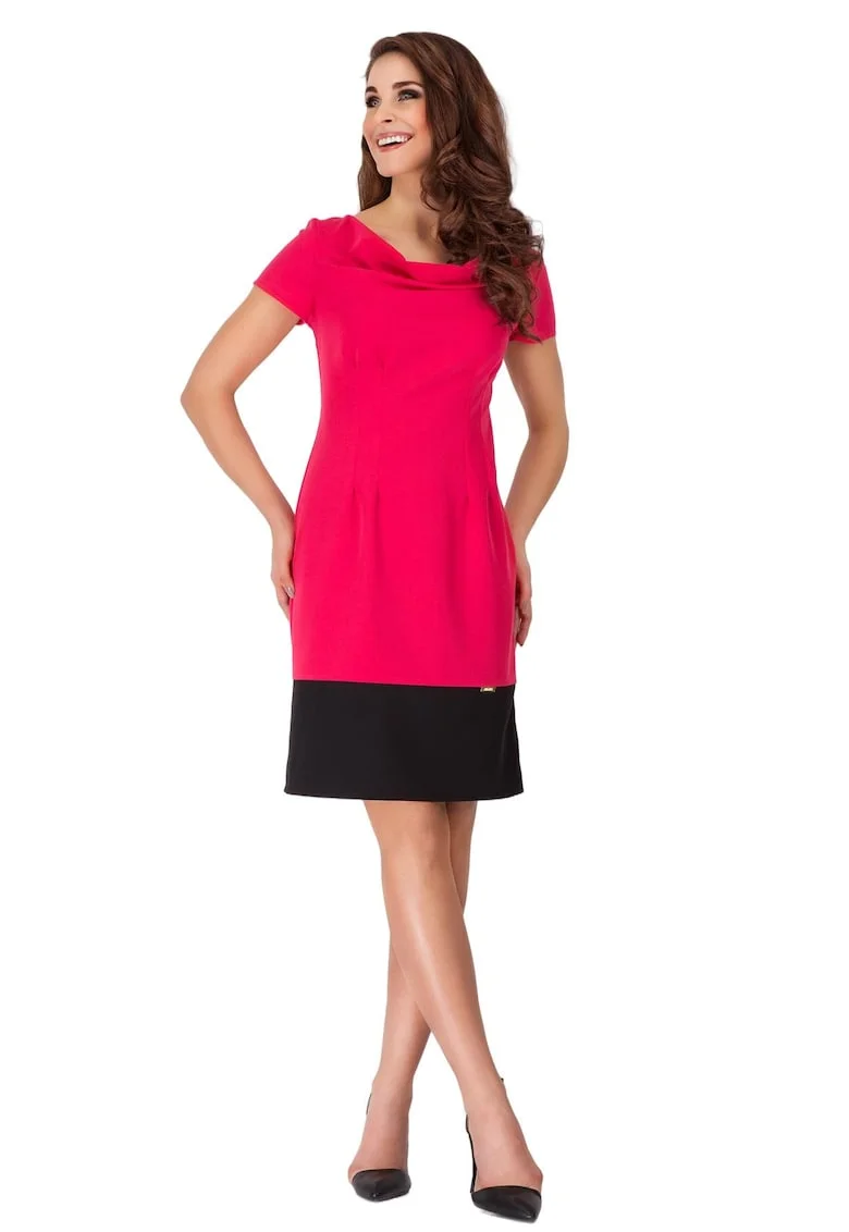 Rochie A086,  Poliester/Elastan, Rosu