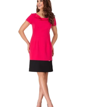 Rochie A086,  Poliester/Elastan, Rosu