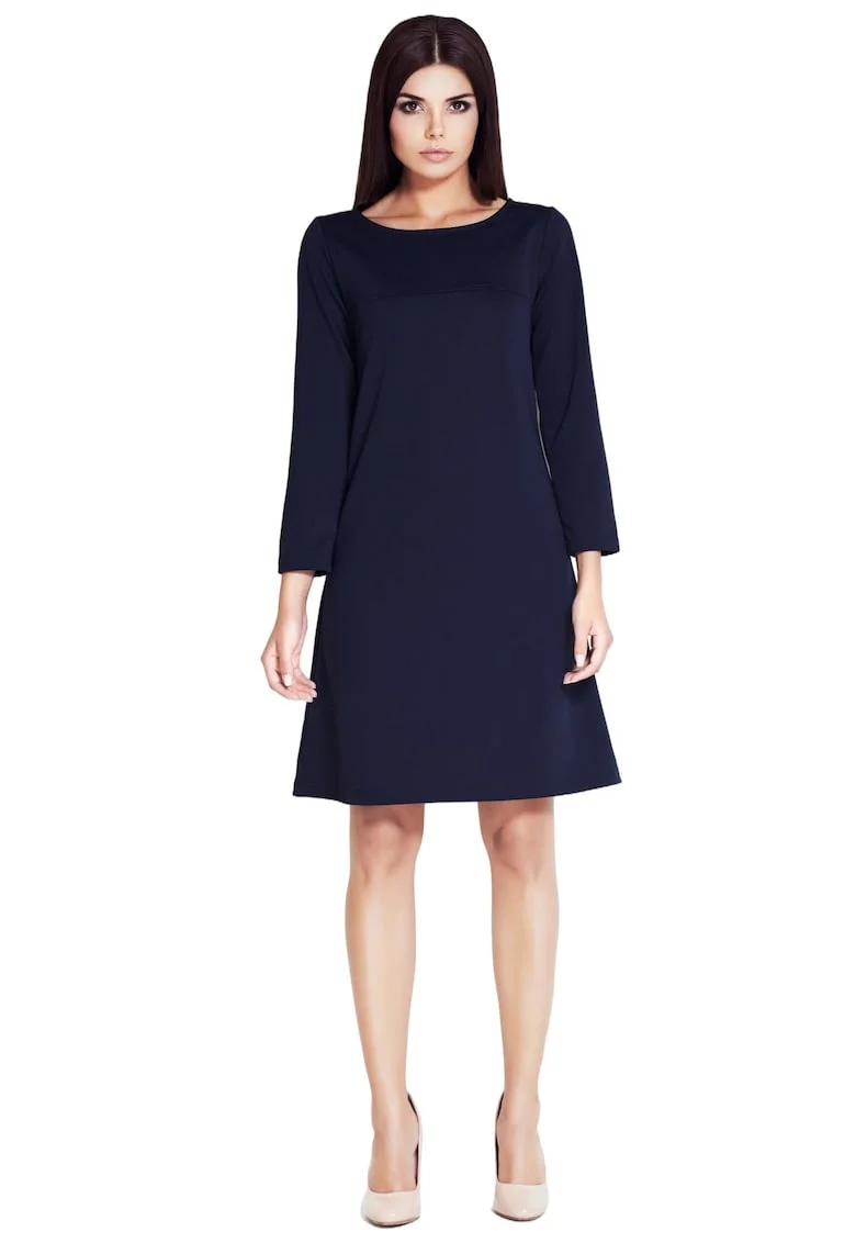 Rochie A034,  Poliester/Elastan, Bleumarin