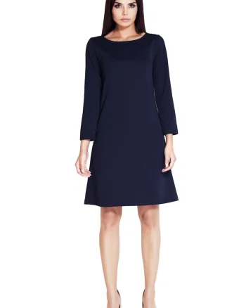 Rochie A034,  Poliester/Elastan, Bleumarin