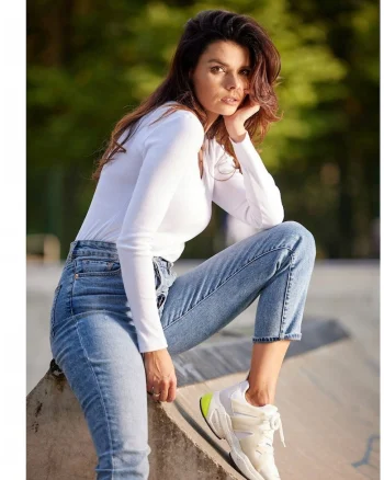 Bluza dama,  Bumbac/Elastan-Alb