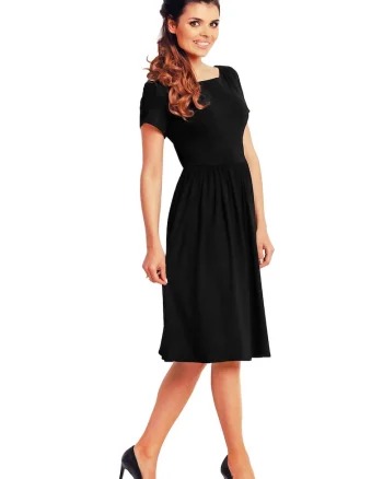 Rochie A141,  Viscoza/Elastan, Negru
