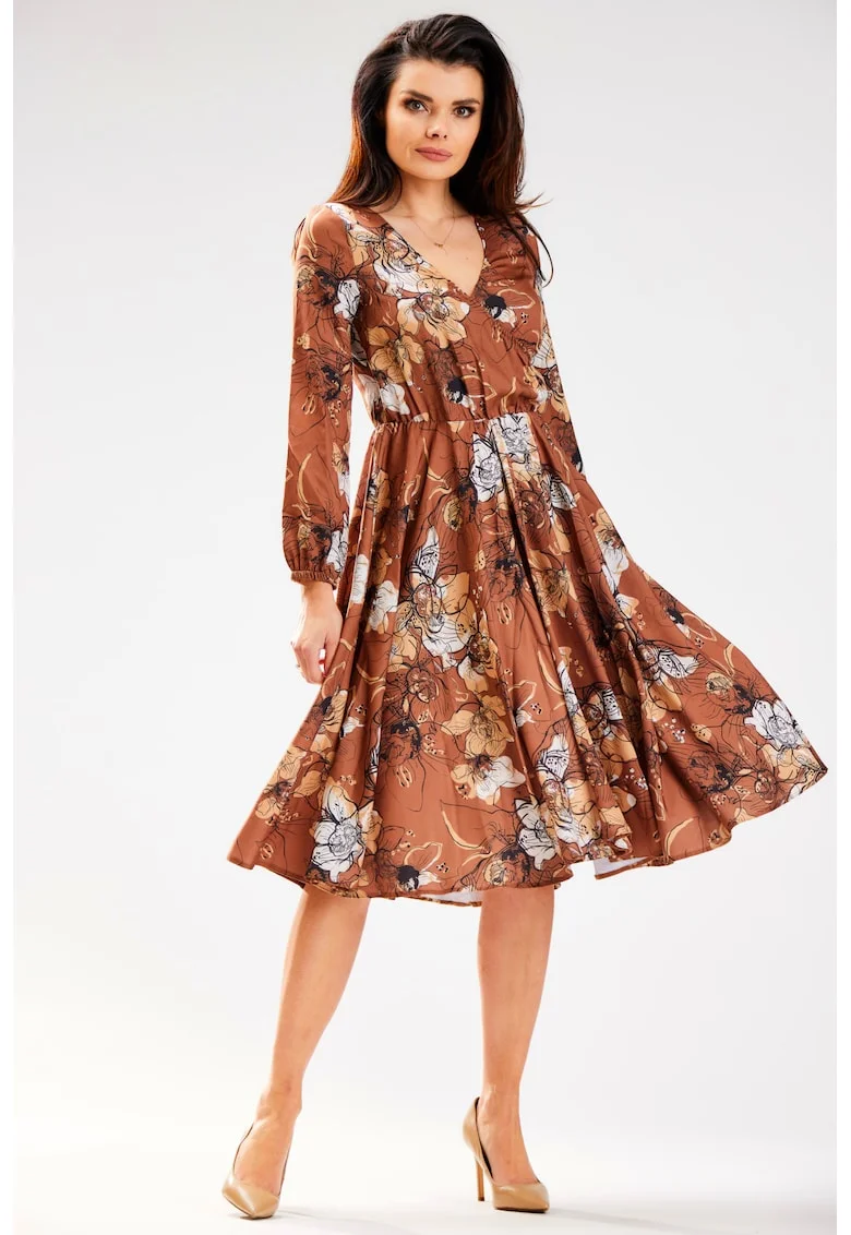 Rochie,  Poliester, Bronz