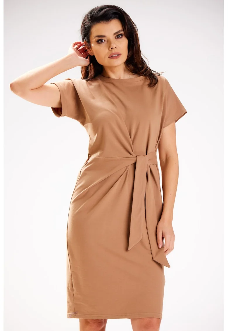 Rochie midi elegantă, Bej