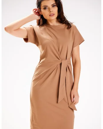 Rochie midi elegantă, Bej