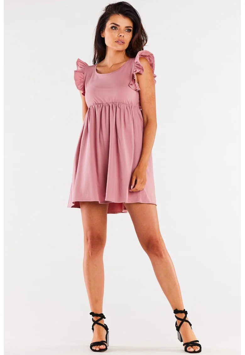 Rochie scurta din bumbac, Roz