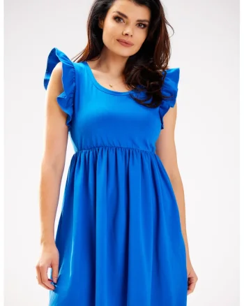 Rochie scurta eleganta de bumbac, Albastru