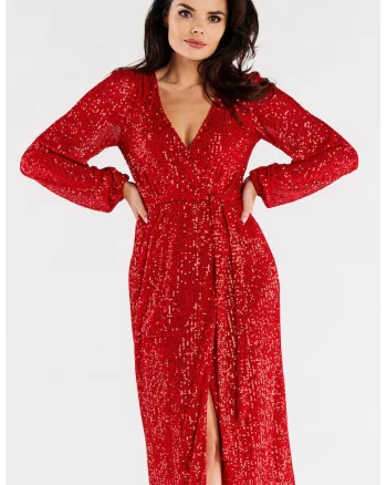 Rochie,  Poliester, Rosu, Rosu