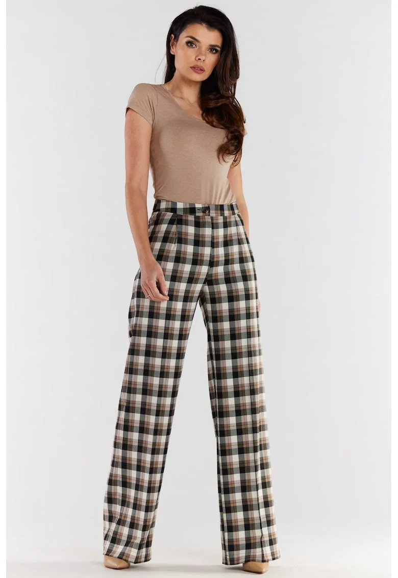 Pantaloni Lungi Carouri Elegant A493, Maro/Bej