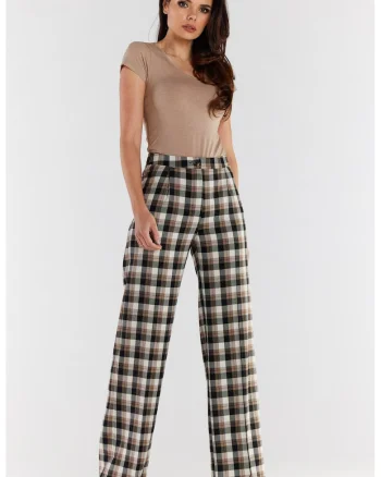 Pantaloni Lungi Carouri Elegant A493, Maro/Bej