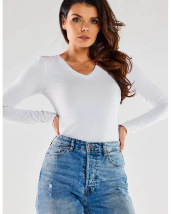 Bluza dama,  Bumbac/Elastan, Alb, Alb