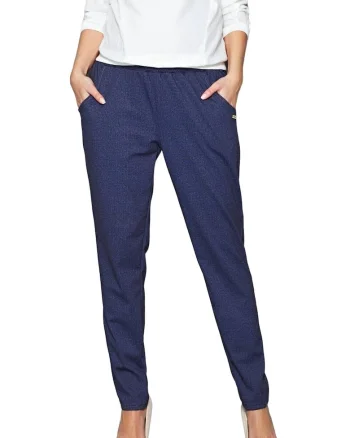 Pantaloni dama,  Viscoza/Poliester/Elastan, Bleumarin