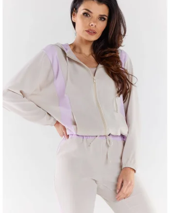 Hanorac dama  poliester Bej-Violet