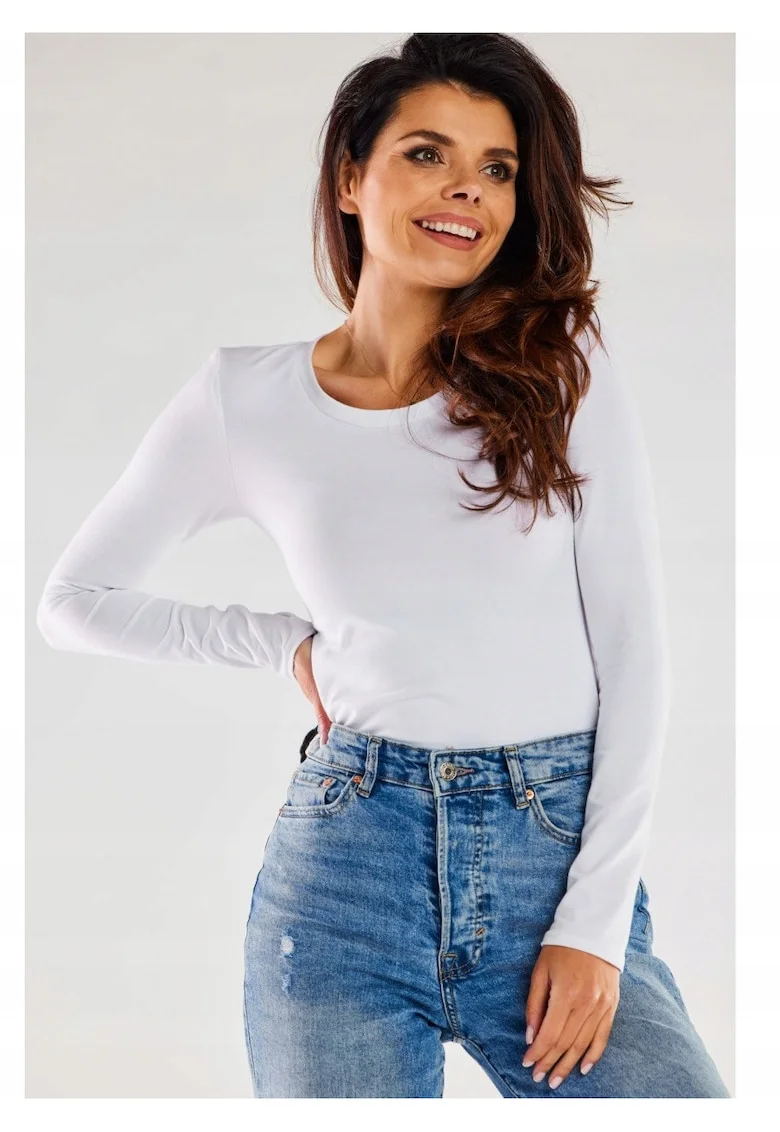 Bluza dama,  M288, bumbac, alb,