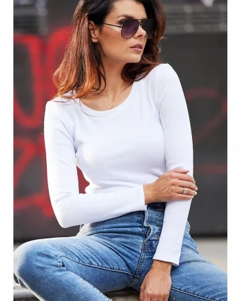 Bluza dama,  Bumbac/Elastan, Alb1