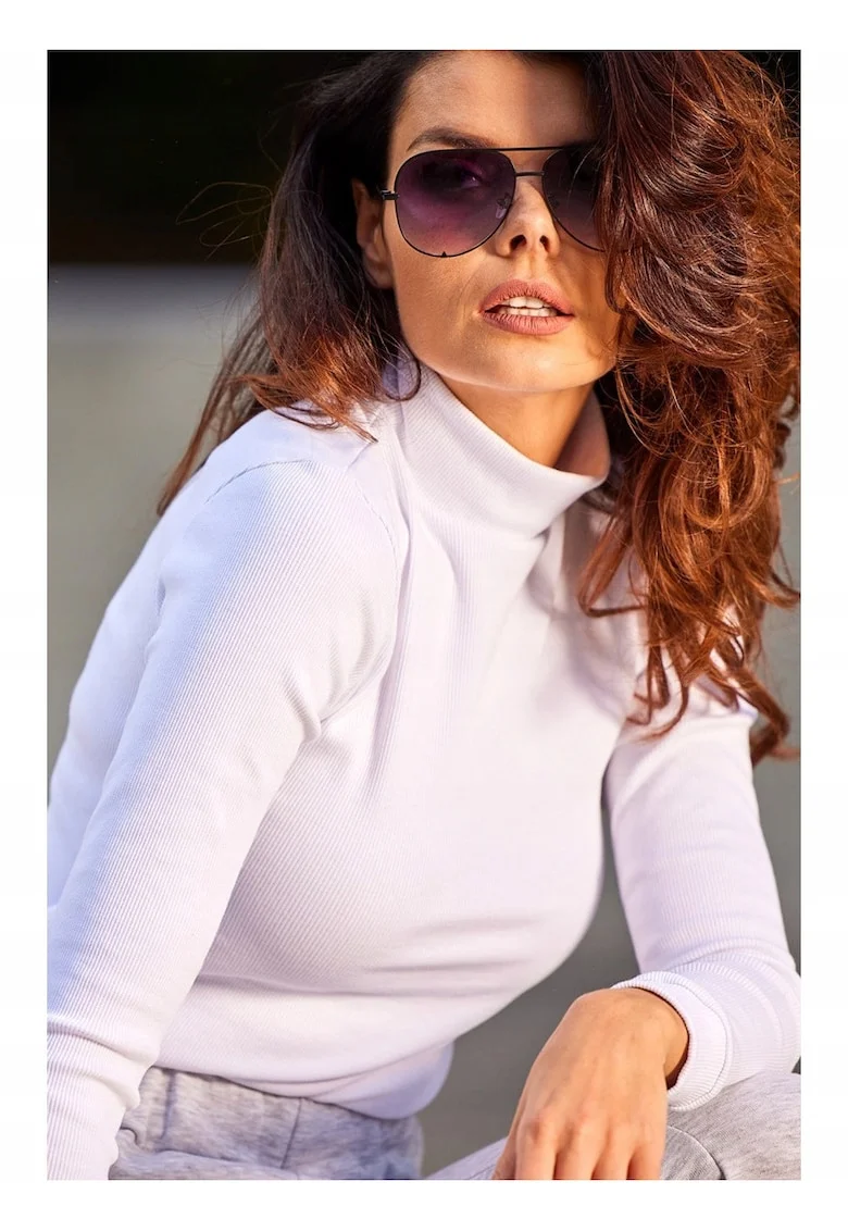 Bluza dama,  Bumbac/Elastan, Alb.