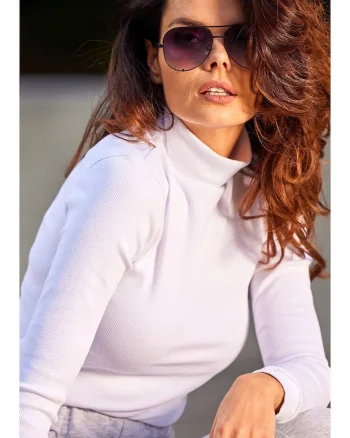 Bluza dama,  Bumbac/Elastan, Alb.