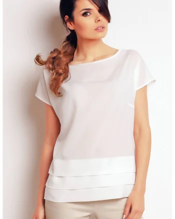 Bluza dama, InfiniteYou, Poliester, Ecru/Alb