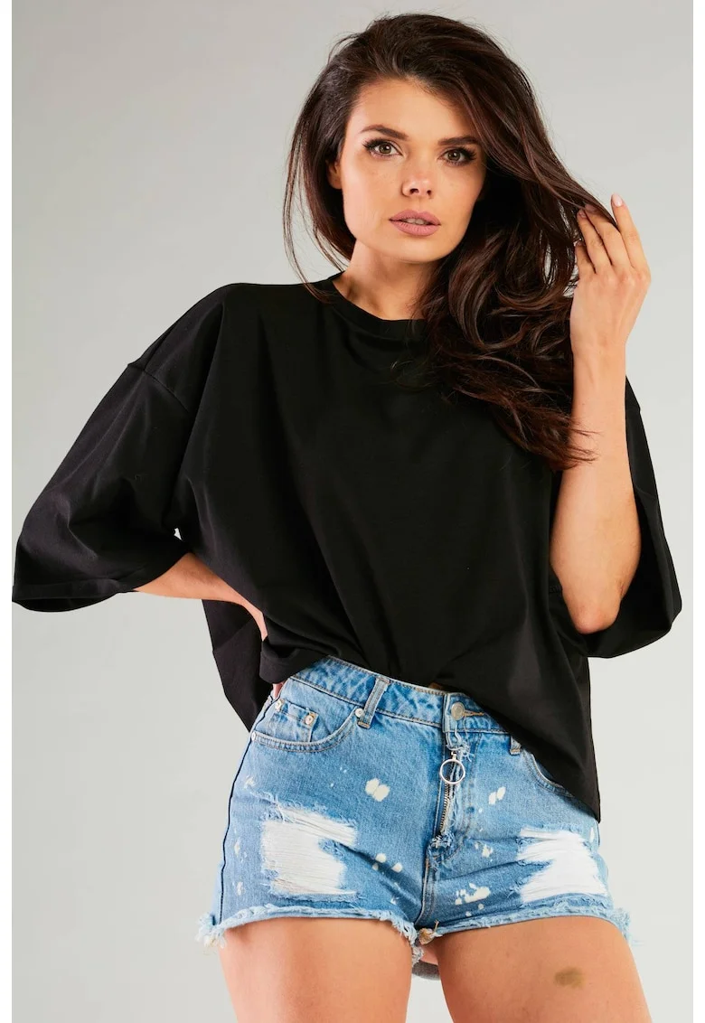 Bluza dama,  Bumbac/Lycra, Negru,