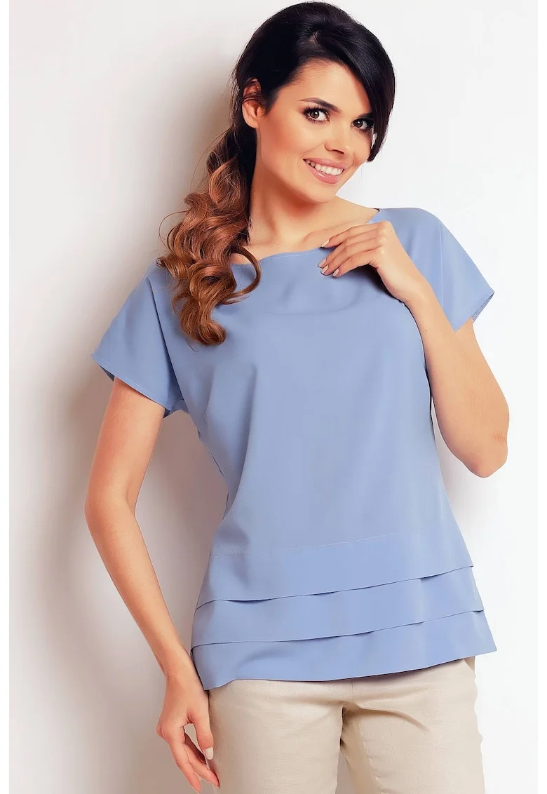 Bluza dama,  Poliester/Elastan, Albastru deschis