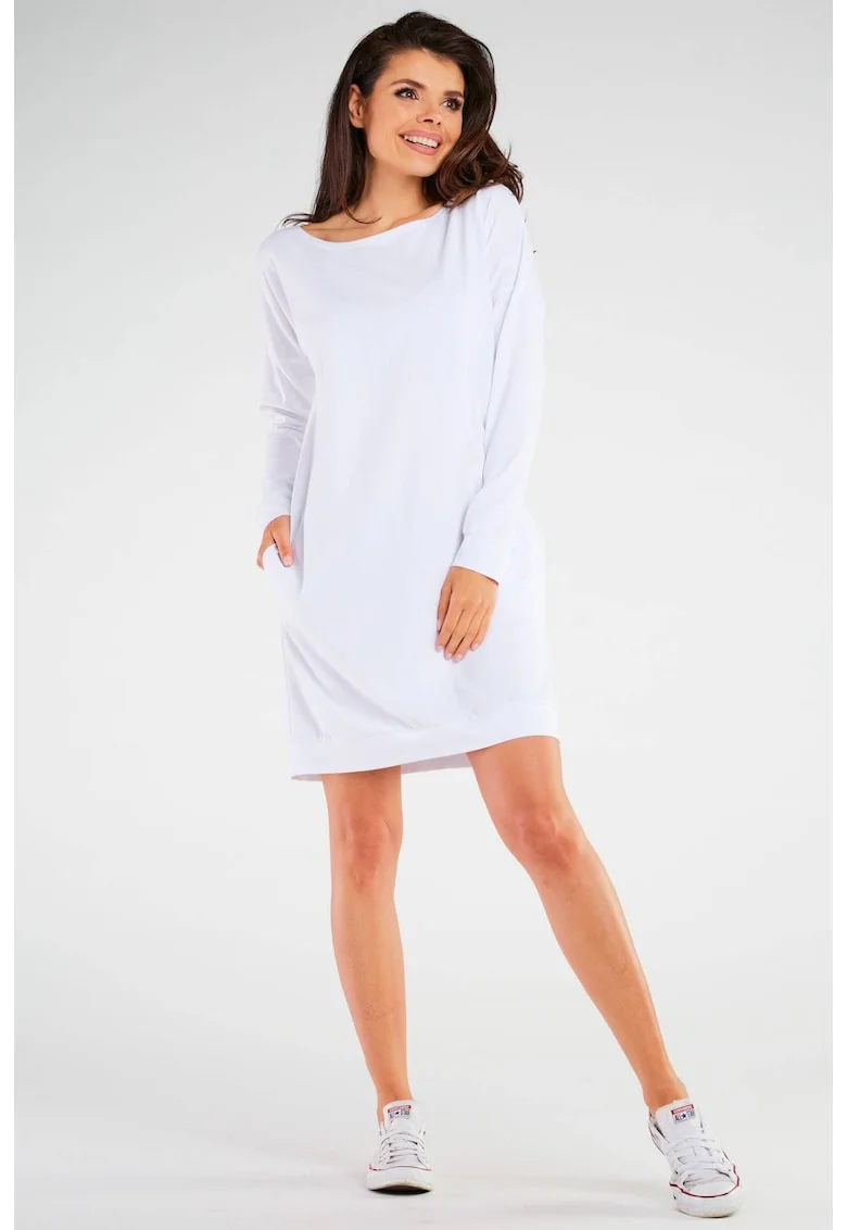 Rochie dama,  Bumbac/Lycra, Alb