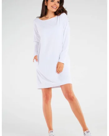 Rochie dama,  Bumbac/Lycra, Alb