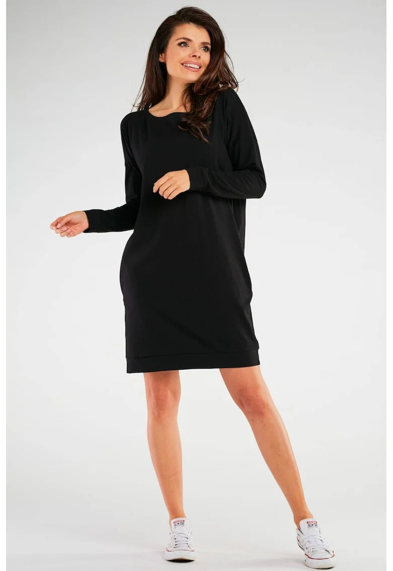 Rochie dama, Bumbac/Lycra, Negru