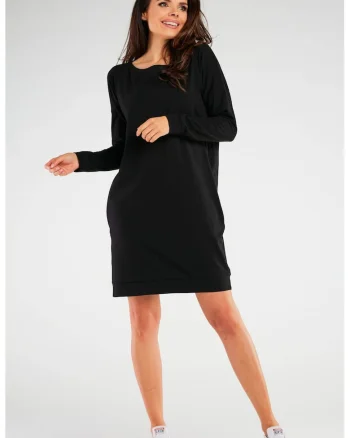 Rochie dama, Bumbac/Lycra, Negru