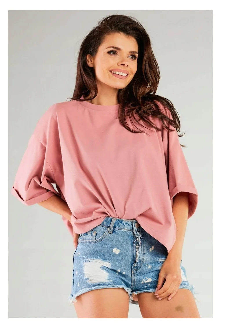 Bluza dama,  Bumbac/Lycra, Roz,