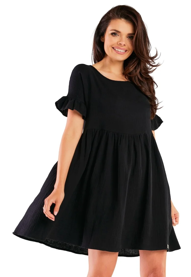 Rochie M260,  Bumbac/Lycra, Negru