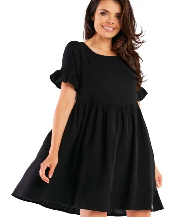 Rochie M260,  Bumbac/Lycra, Negru