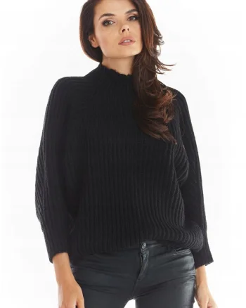 Pulover dama,  Poliester, Marime unica, Negru