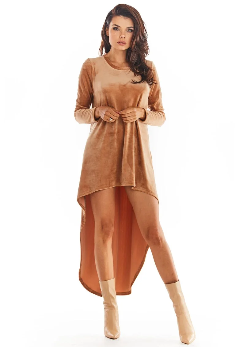 Rochie A379,  Poliester, Bej