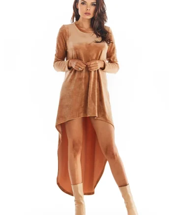 Rochie A379,  Poliester, Bej